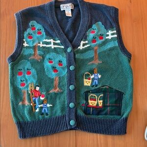 Women's Blue and Green Vest
